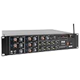 8-Channel Wireless Bluetooth Power Amplifier - 4000W Rack Mount Multi Zone Sound Mixer Audio Home Stereo Receiver Box System w/ RCA, USB, AUX - For Speaker, PA, Theater, Studio/Stage - PT8050CH