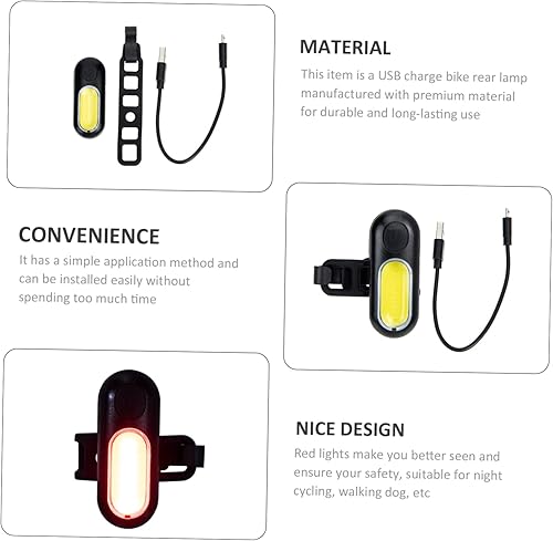 Miniatura 4 de Kisangel 1 Set Running Lights Smart LED Rechargeable Bike Light LED Flashlight Bike Reflectors Bike LED Light Bote Rechargeable Bike Lamp