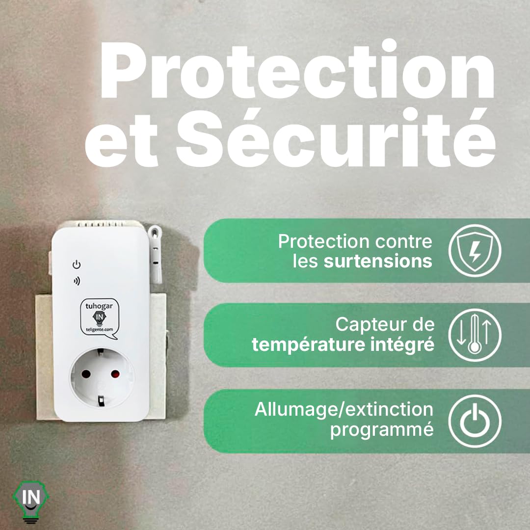 Prise Intelligente sans Internet/WiFi | Nécessite Carte SIM GSM/4G | Avec Capteur de Température et Contrôle à Distance via SMS, Appel ou APP | Notification Instantanée de Coupure