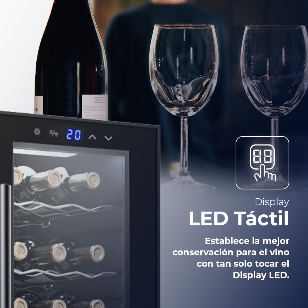 SVAN Vinoteca 32 Botellas Negro SVN3200S. 65W, Display LED táctil, Pantalla Digital Exterior, 8 Rejillas Metálicas, Clase de Eficiencia Enérgetica G — view 6