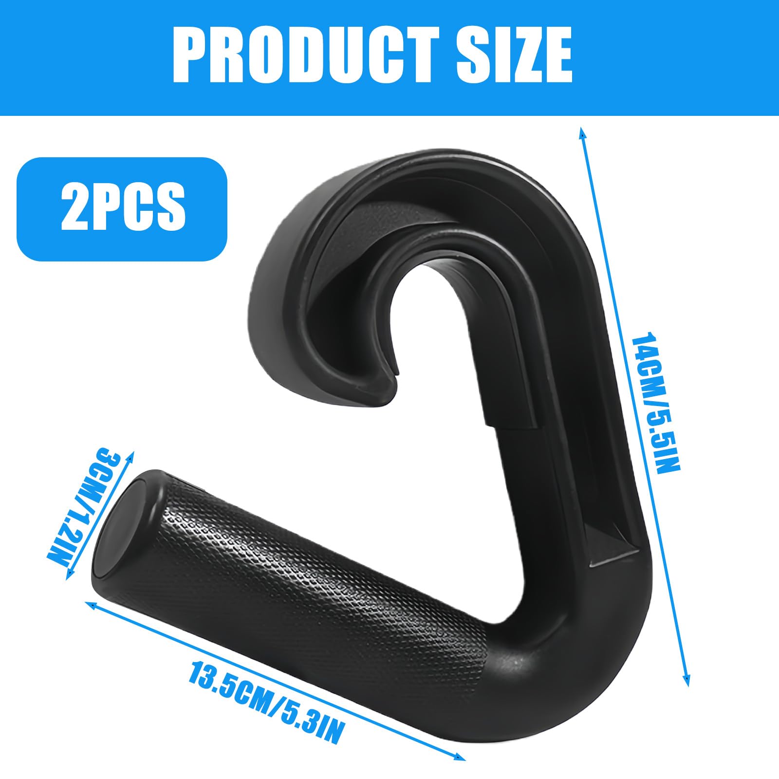 2 maniglie Double D Fitness con impugnatura neutra a 90° per trazioni e canottaggio, antiscivolo, per trazioni, cavo cavo, bilanciere, allenamento schiena