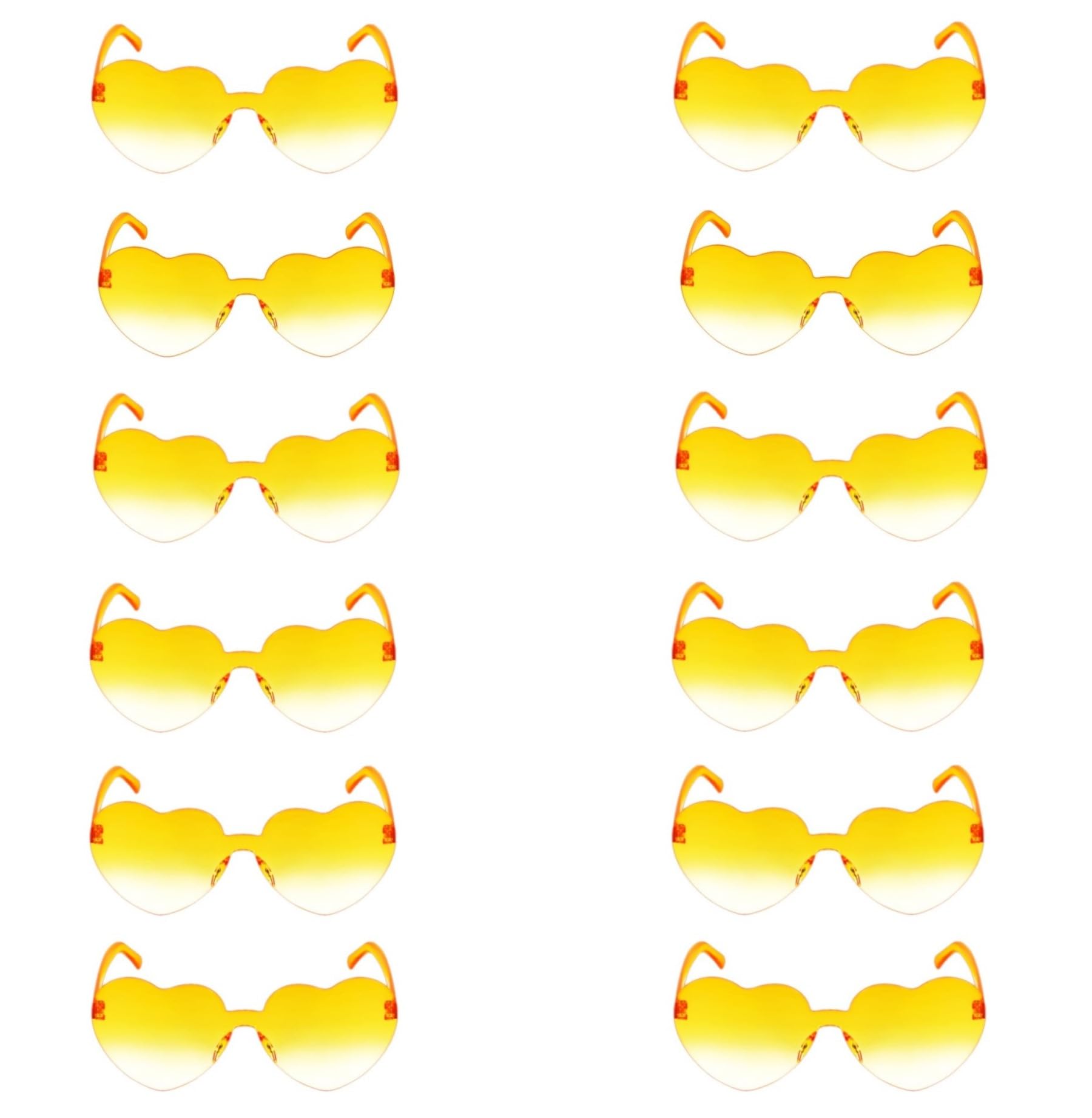 12 Pairs Heart Glasses Colorful Rimless Heart Shaped Sunglasses Love Glasses for Bachelorette Bride Party Favor