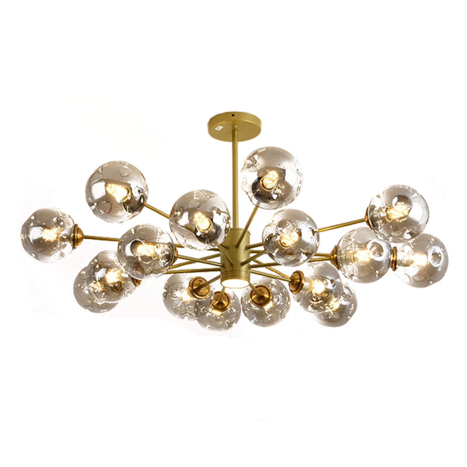 CZYLJLK 6-Light Black Industrial Sputnik,E27,Metal Ceiling Light Fixture,Adjustable Height Pendant Fitting for Living Room Bedroom Dining Hallway-Gold 1 16t