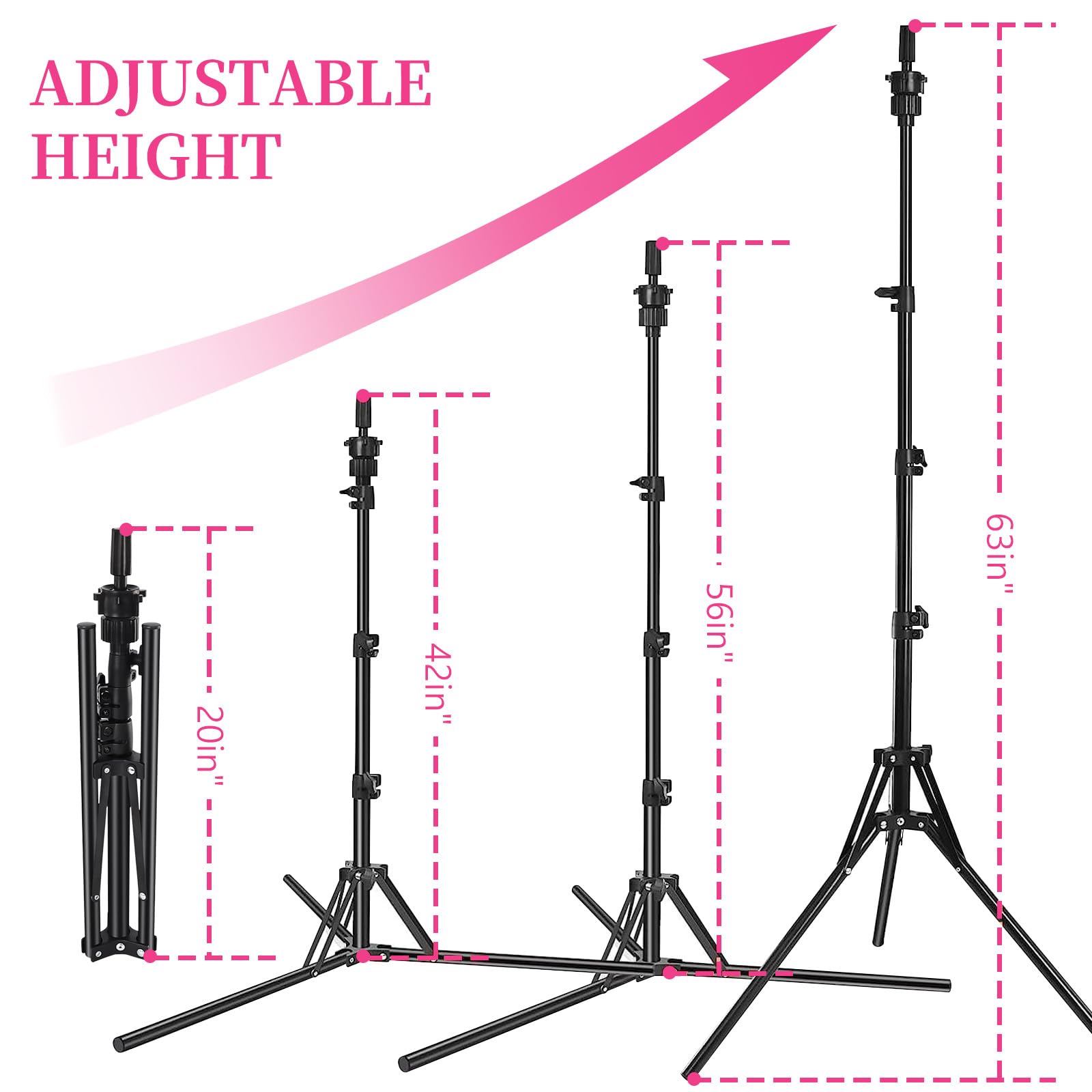 Perückenständer, Stativ mit 55,9 cm Kopf, Perückenkopf-Ständer mit Mannequinkopf für Perücken, Manikin-Kopf-Block-Set für Perückenherstellung, Rosa