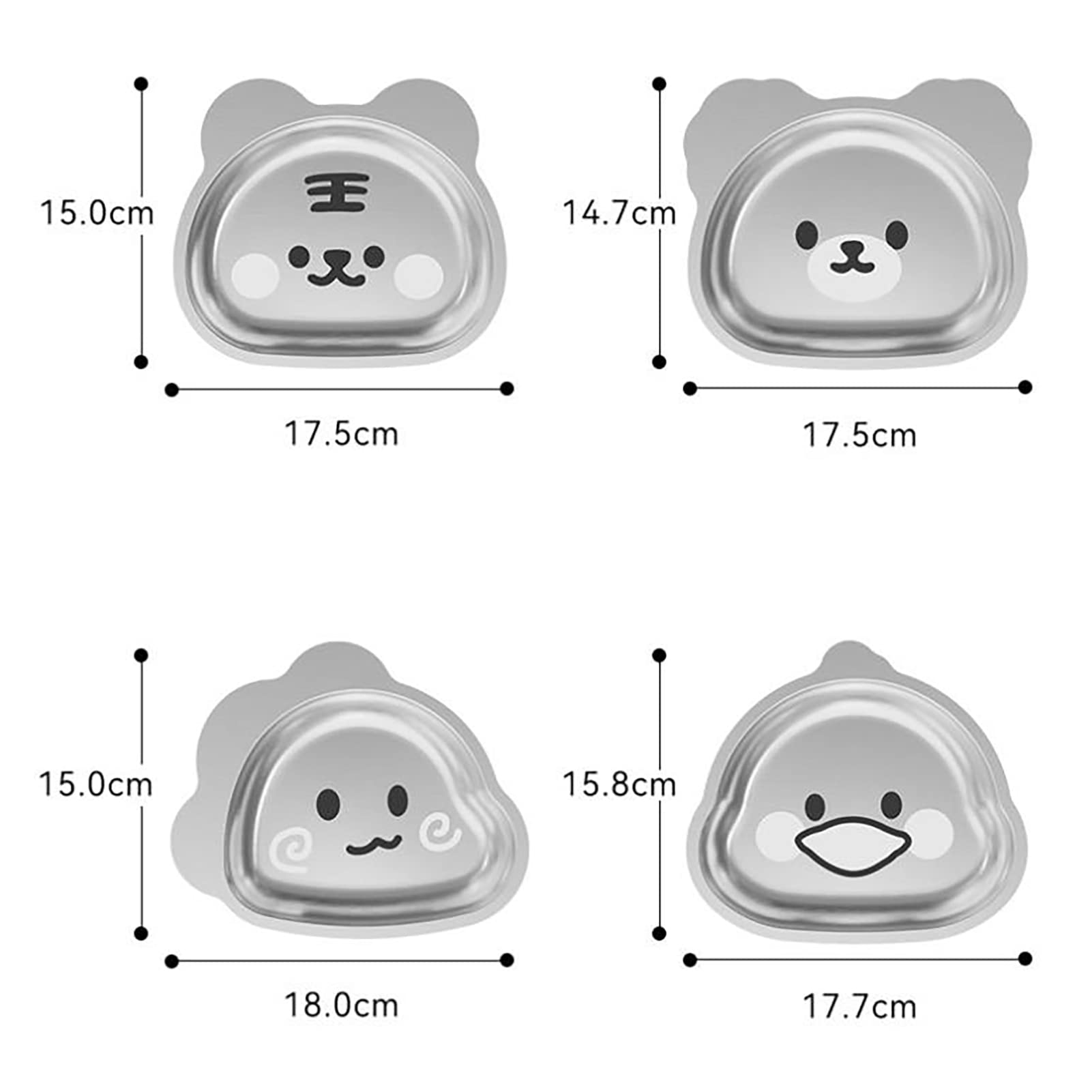 304 Edelstahlteller für Kinder, Cartoon-Tier-Edelstahl-Teller, interessante geteilte Teller für Kinder (Tiger)