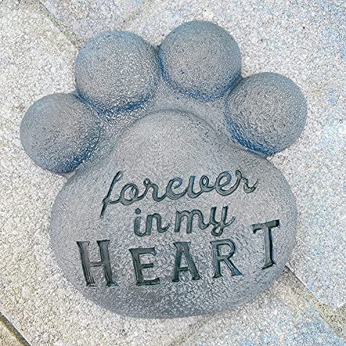 AuldHome Dog Pawprint Memorial Stone; Pet Cat or Dog Bereavement Gift Yard Decor AuldHome Dog Pawprint Memorial Stone; Pet Cat or Dog Bereavement Gift Yard Decor