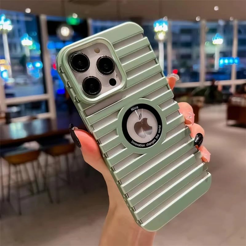 Mag-Safe Heat Dissipation Case for iPhone 13 Pro | Heavy Duty Shockproof Hard PC Cover | Breathable Design | Scratch Resistant | Metal Texture – Green