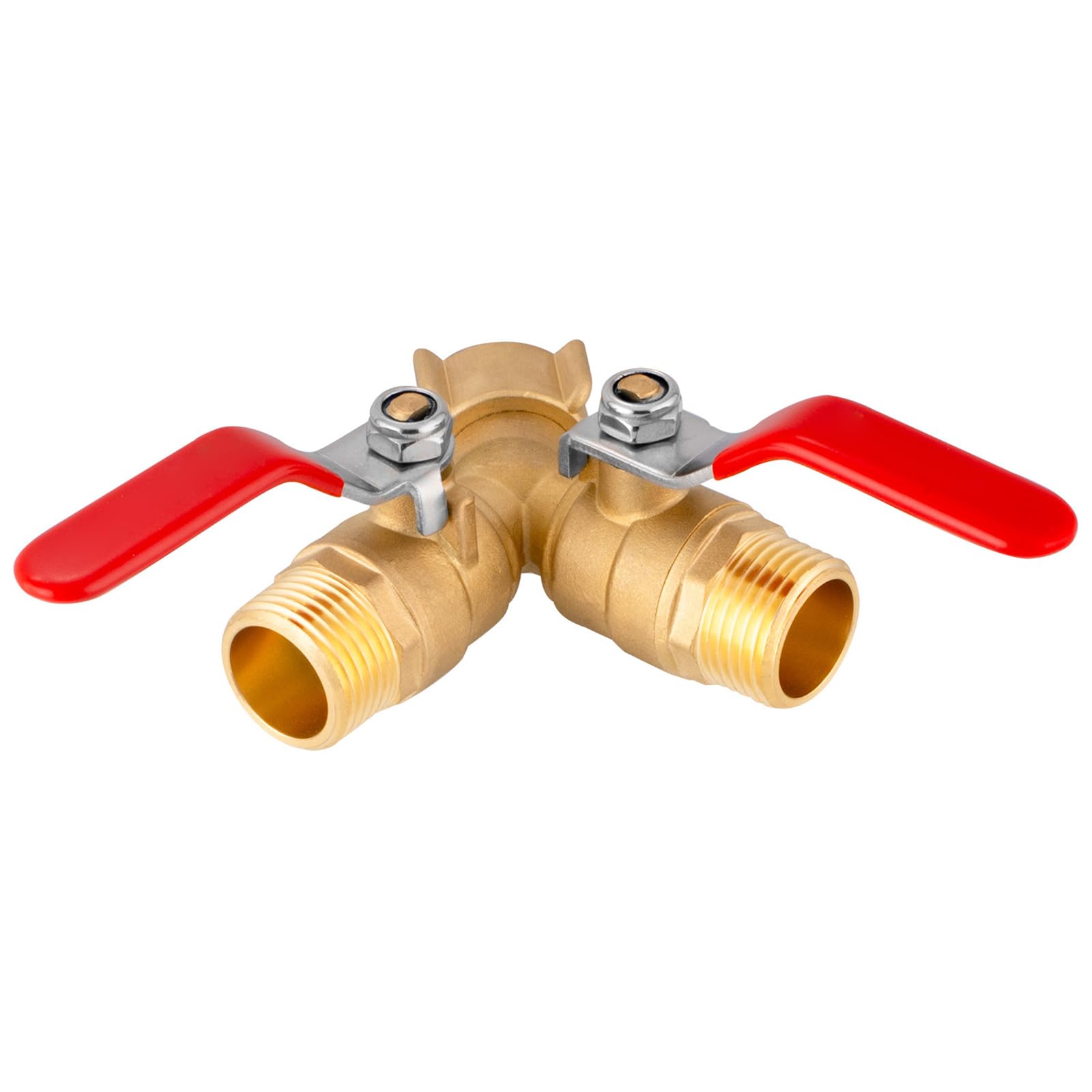 Portable Sturdy Brass Faucet Diverters with Double Water Flows Control for Outdoor Garden Irrigations Systems Use Watering Connectors
