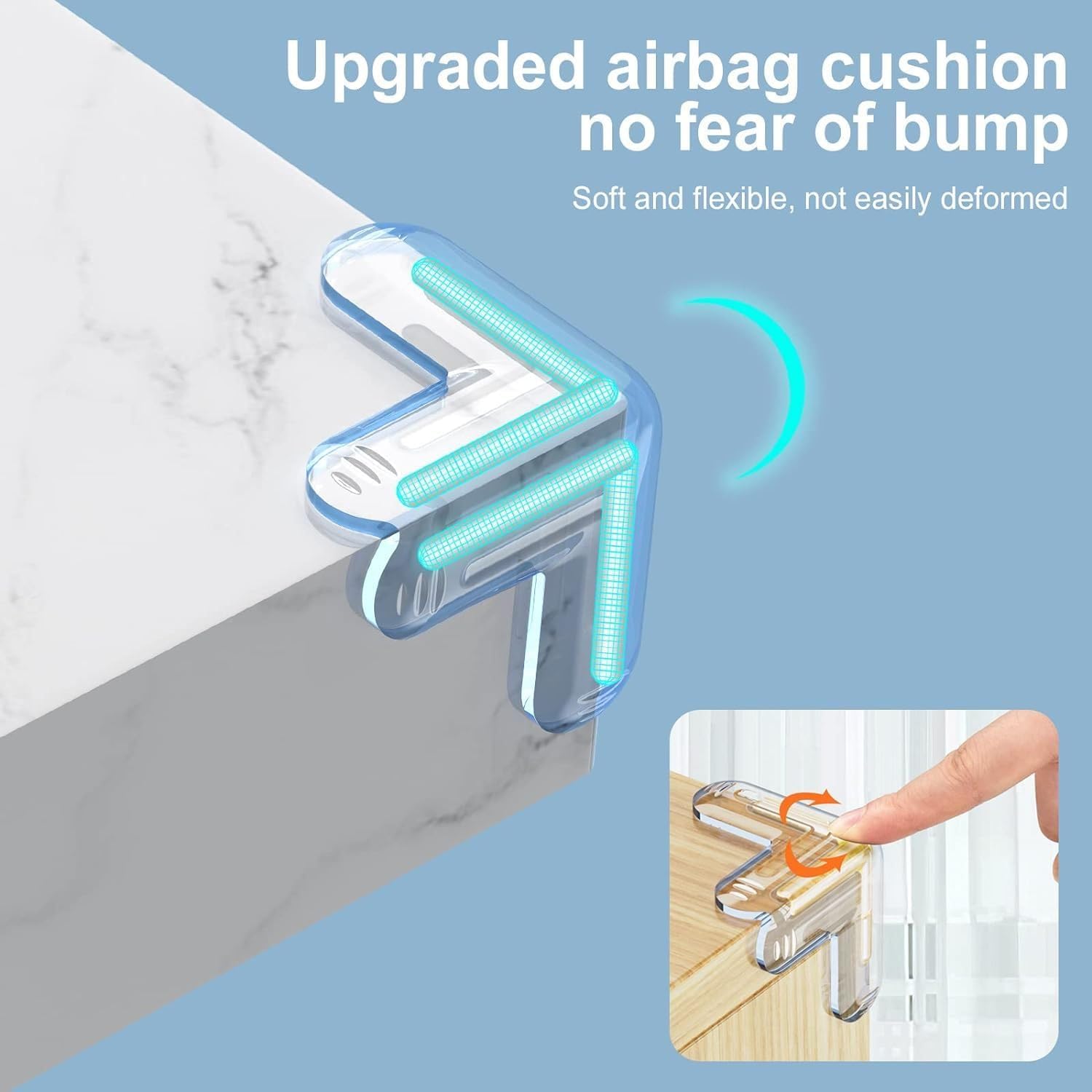 TARTAMYA Baby Proofing Corner Guards, Multi-Shape Transparent Furniture Protectors, Self-Adhesive Child Safety Edge Protectors (T Shape, Transparent (Pack of 8 Pieces)) 1