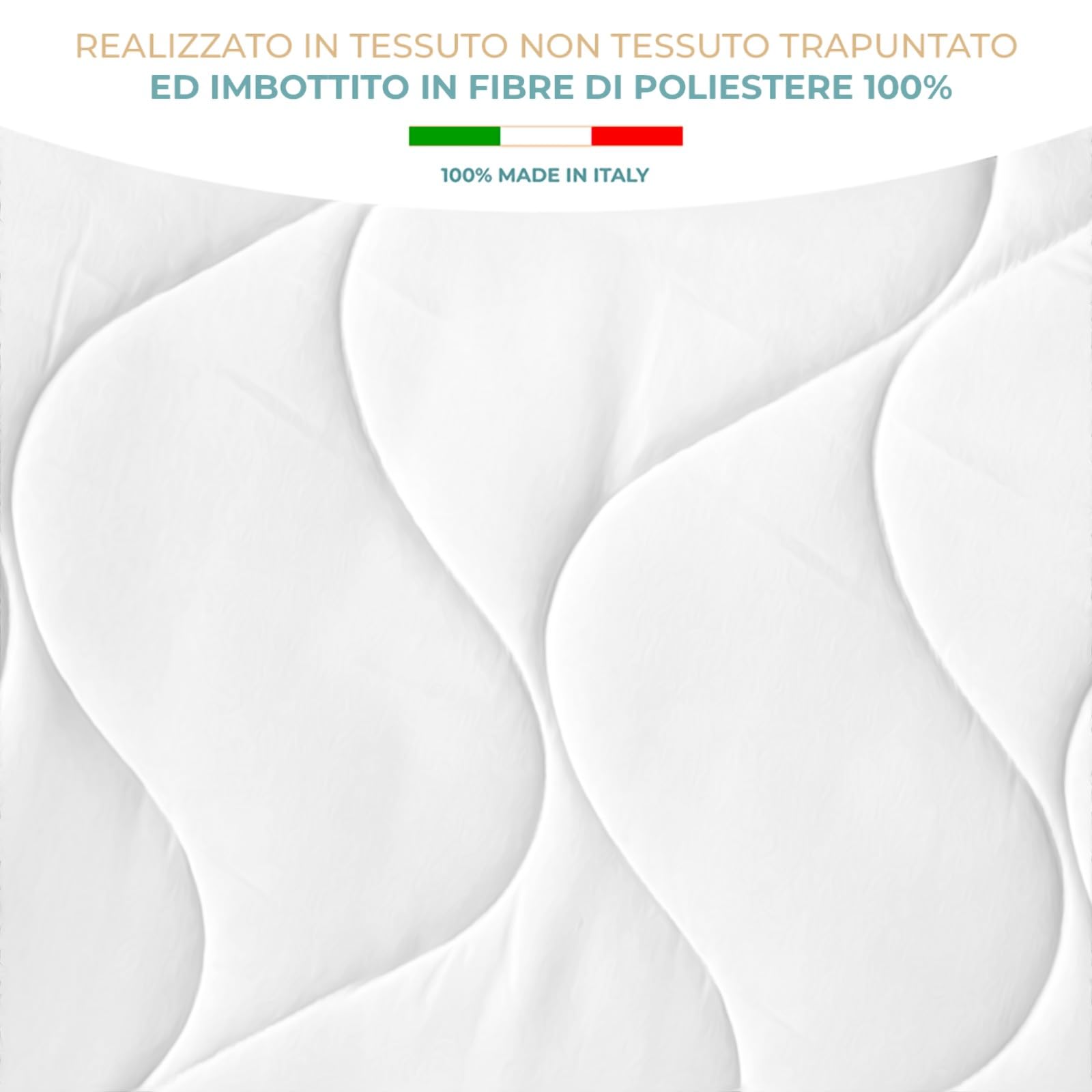 PARAMAISON Coprirete Matrimoniale 160x190, Copridoghe Imbottito con Fascia Perimetrale, Trapuntato Lavabile | Bianco