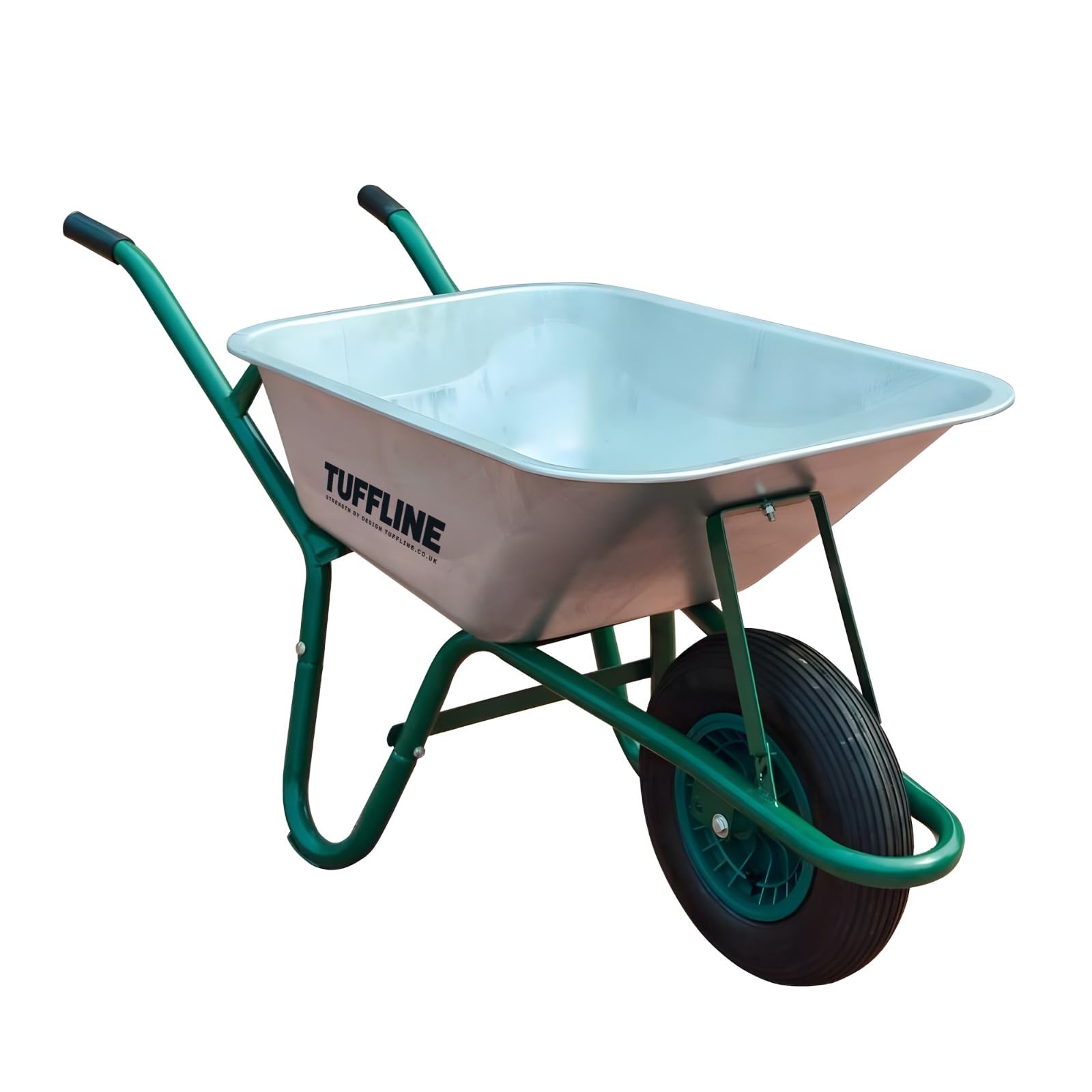 TuffLine 85L Galvanised Steel Wheelbarrow with Pneumatic Tyre & Ergonomic Handle