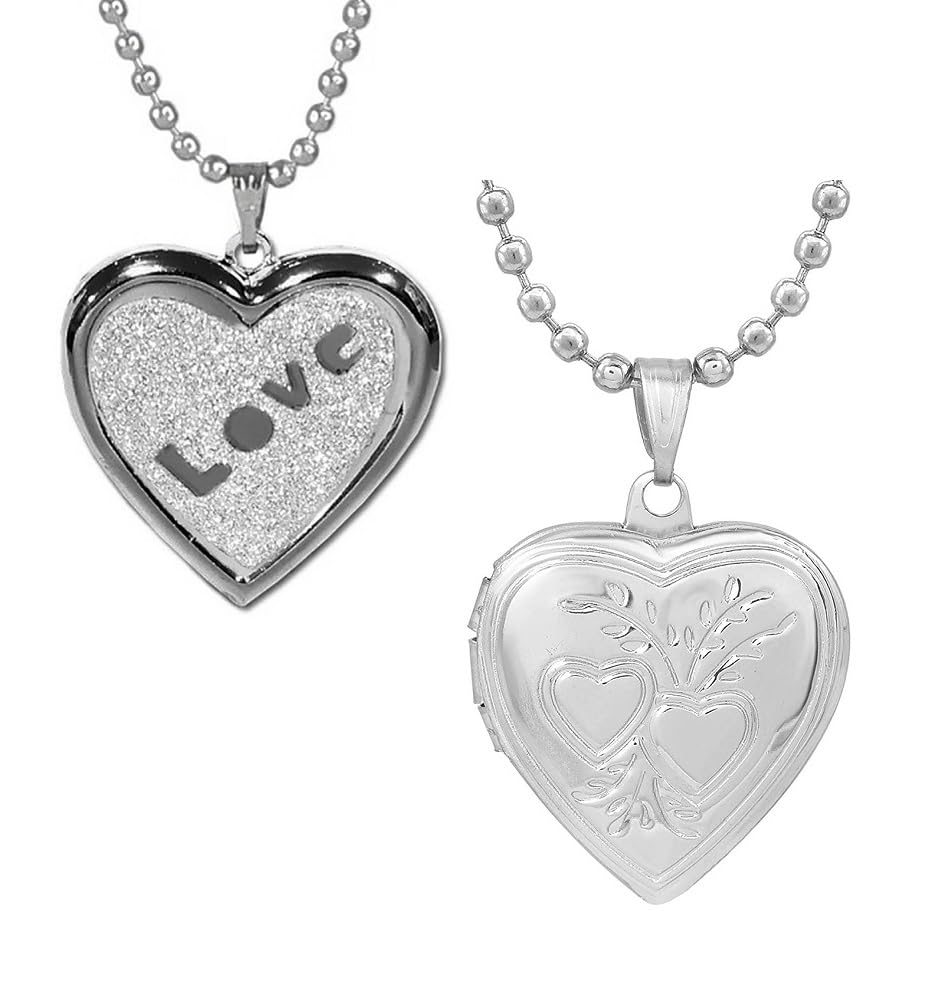 Airtick Combo Of CMB8016 Stainless Steel Heart Shape Romantic Shining Love Openable Couple Mini Photo Frame Keepsake Momento/Memory Locket Pendant Necklace With Ball Chain (B0C9JQXYWK) Amazon Price History, Amazon Price Tracker