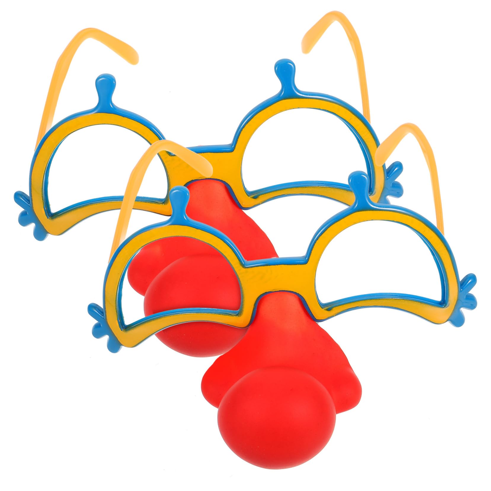 FOYTOKI Decorative Clown Glasses Nose Party Cosplay Glasses Red Nose Party Photo Prop Easy Wear Take Off Random Color