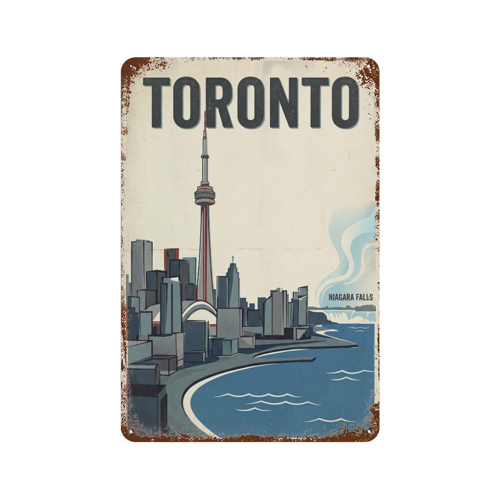 Metal Tin Sign Travel Retro Canada Toronto 1