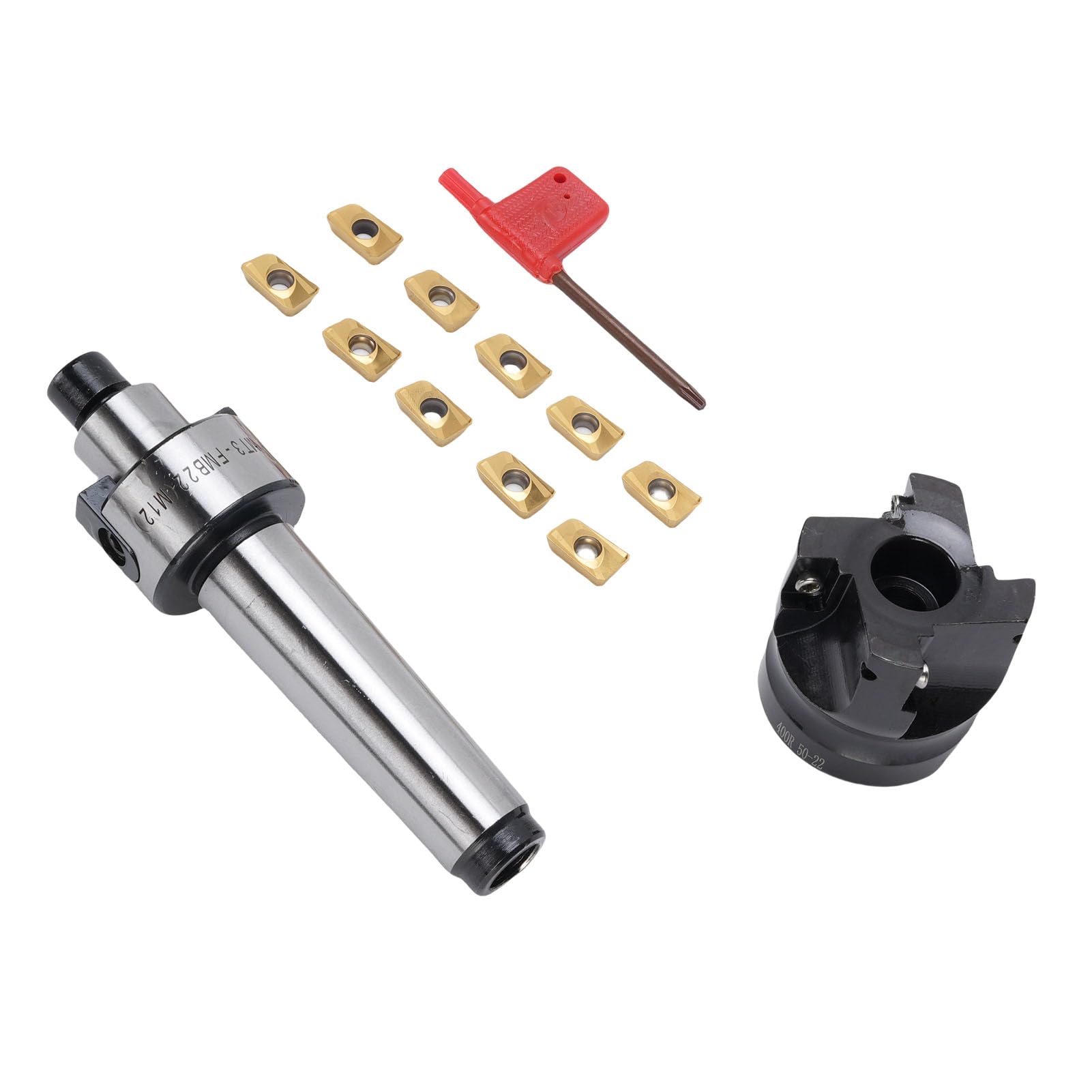 Cryfokt Ensemble de Fraises à Face Indexable, Fraise à Grande Vitesse pour Fraiseuse et CNC, 400R avec Inserts en Carbure pour le Travail des Métaux et les Machinistes