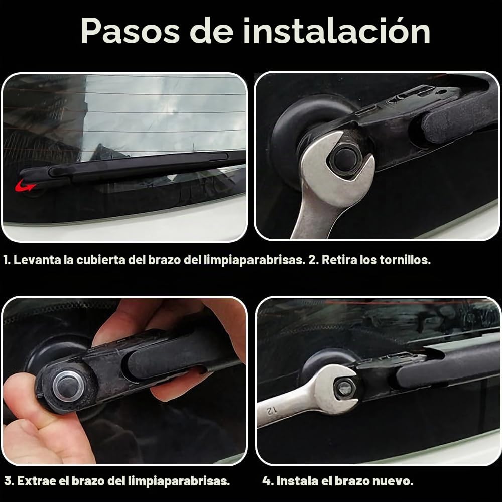 Brazo Limpiaparabrisas Trasero y Escobillas Limpiaparabrisas, Juego de Cuchillas del Brazo del Limpiaparabrisas Trasero Compatible con Fiat Tipo 2015-2020