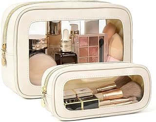 Juego de 2 bolsas de maquillaje transparentes...