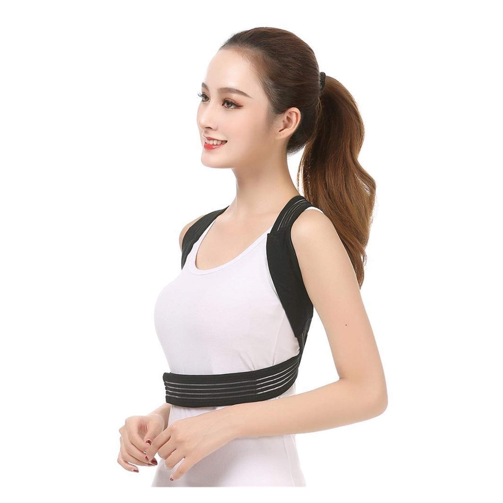 DSMYYXGS Corrector De Postura De Clavícula Ajustable Adulto Hombres Superior Tirantes para Espalda Hombro Cinturón De Soporte Lumbar Corsé Corrección De Postura