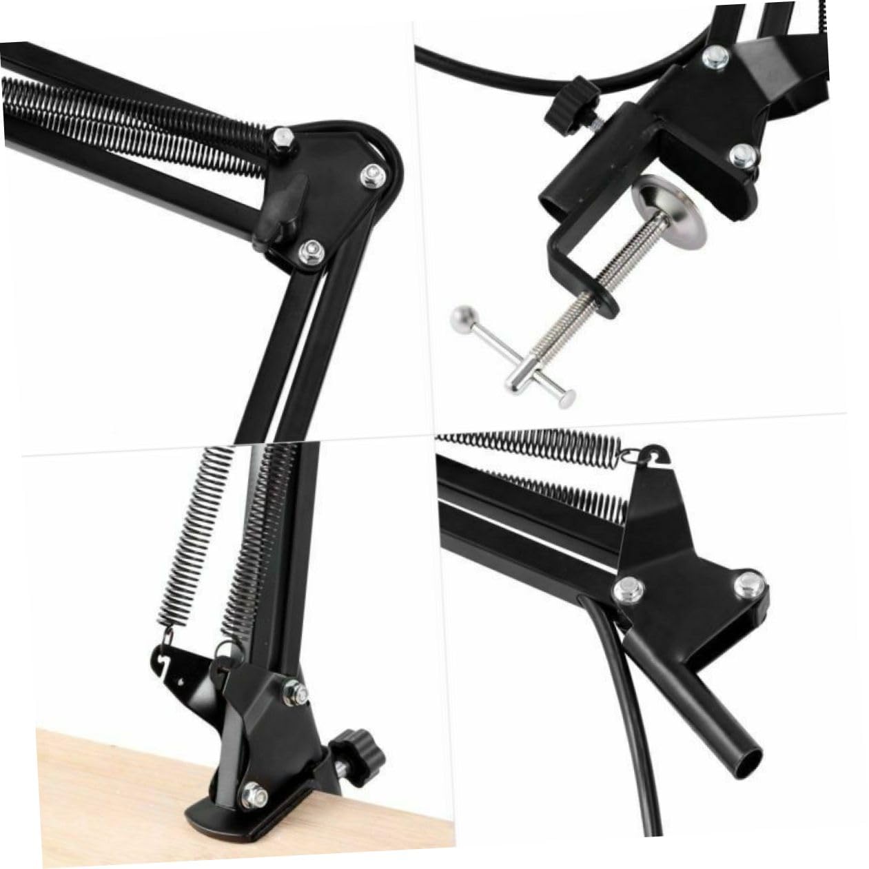 Yardwe Negro Micrófono de Condensador con Soporte Bm-800 para Radiodifusión