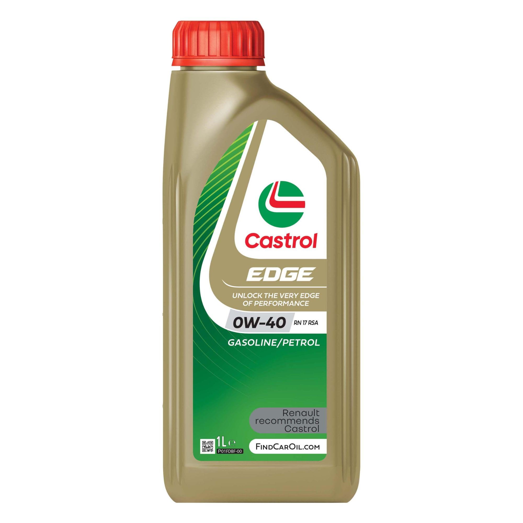 Castrol EDGE 0W-40 R, Advanced Fully Synthetic Engine Oil, Meets Renault RN 17RSA Specifications, 1L