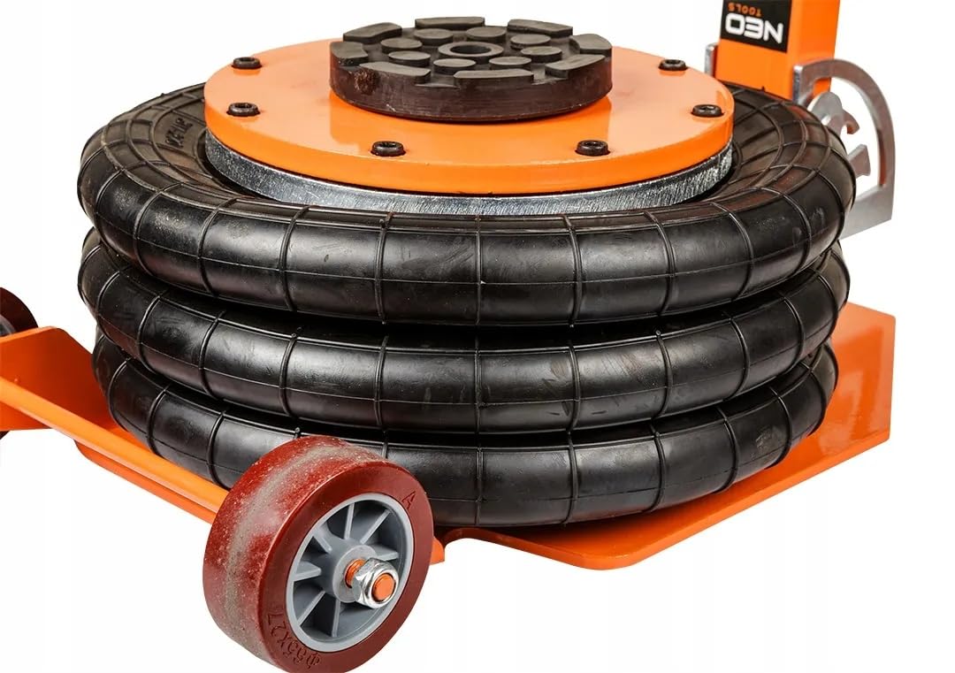 NEO Podnośnik Pneumatyczny 3T 14,5-42cm Bałwanek Poduszka + Kobyłki 3T
