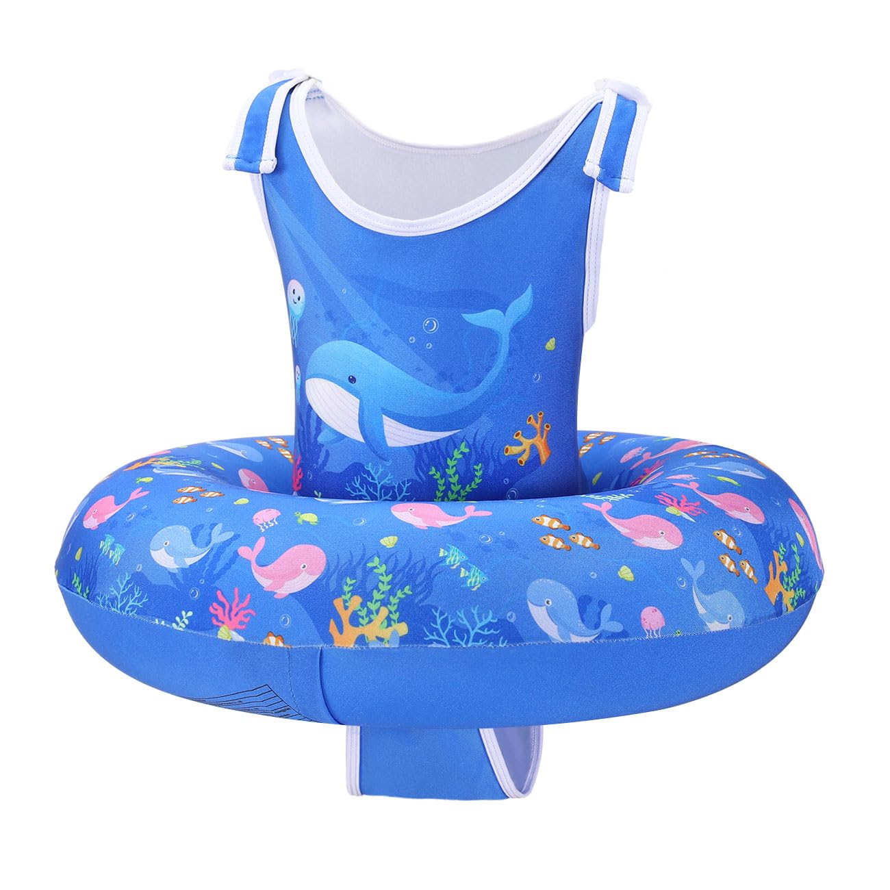 HeySplash Chaleco de Natación para Niños, Flotador de Natación para Niños de 3-6 Años con Anillo Inflable, Bañador Flotante con Correa Ajustable para Pequeños de 13-25kg