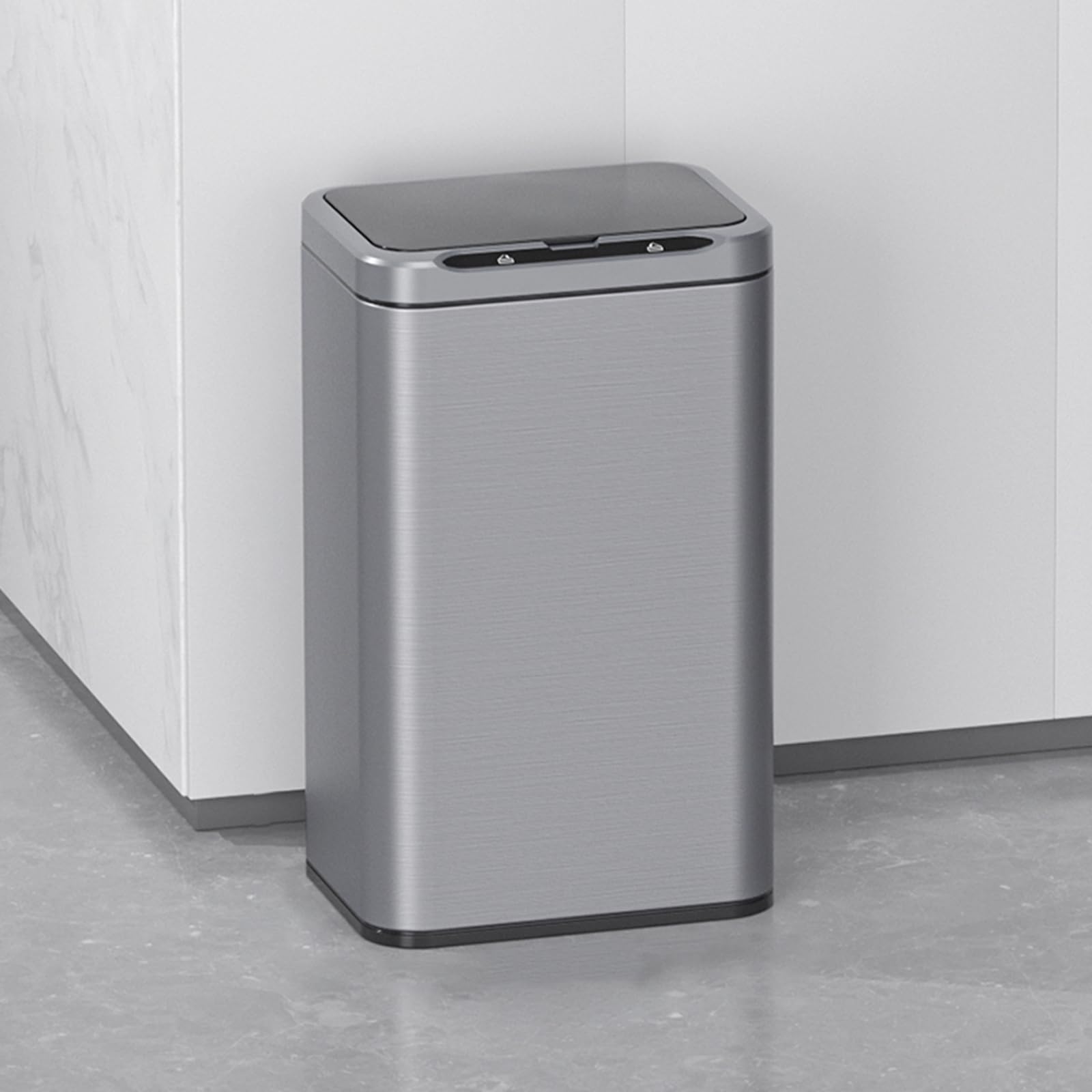 ELPHECO Stainless Steel Office Trash Can Motion Sensor Garbage Can Touchless Smart Trash Can Automatic Waste Bin for