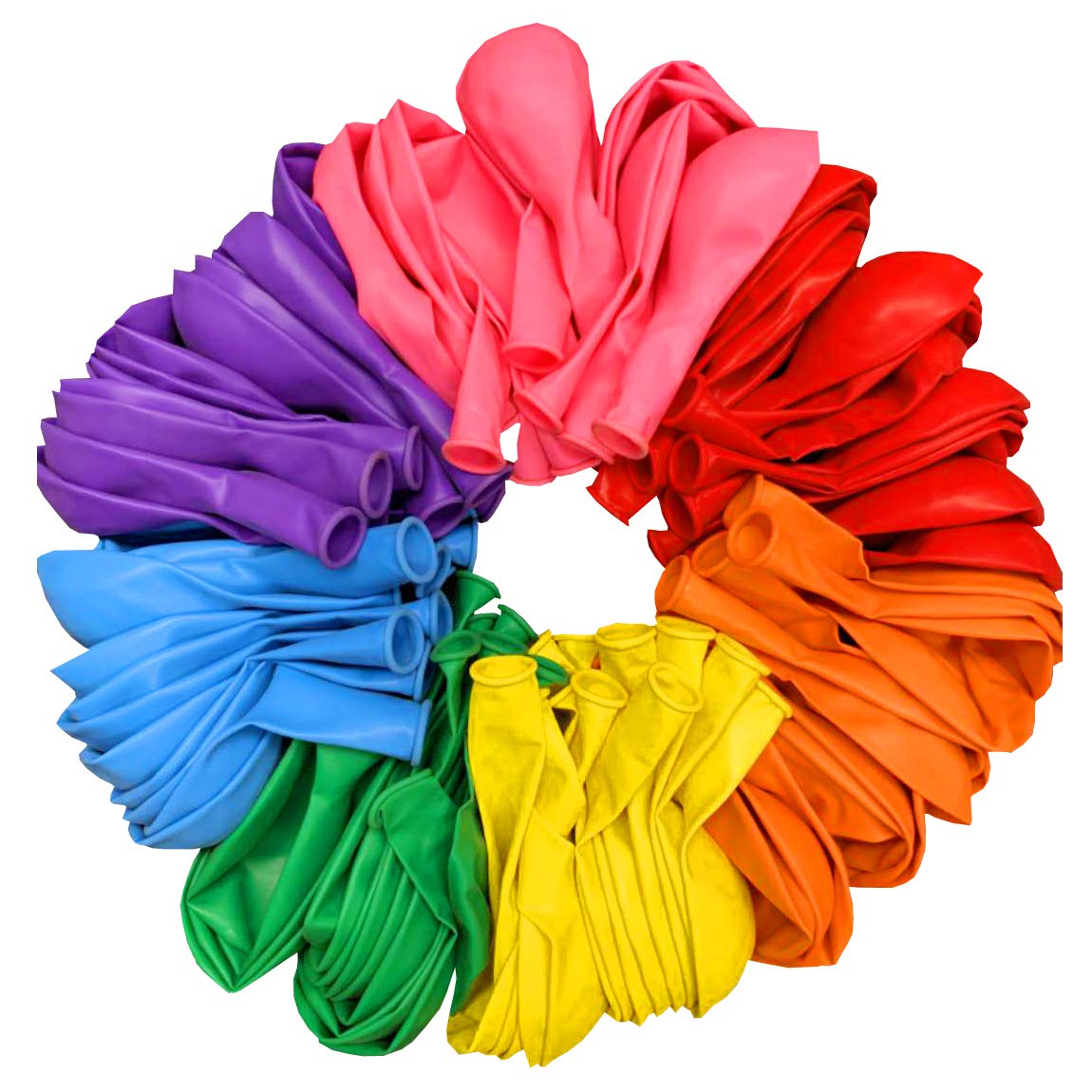 PMLAND 100 Pcs Assorted Rainbow Color Set Latex Party Balloons 12 Inches for Party Supplies Event Holiday Festival Family Party Decoration