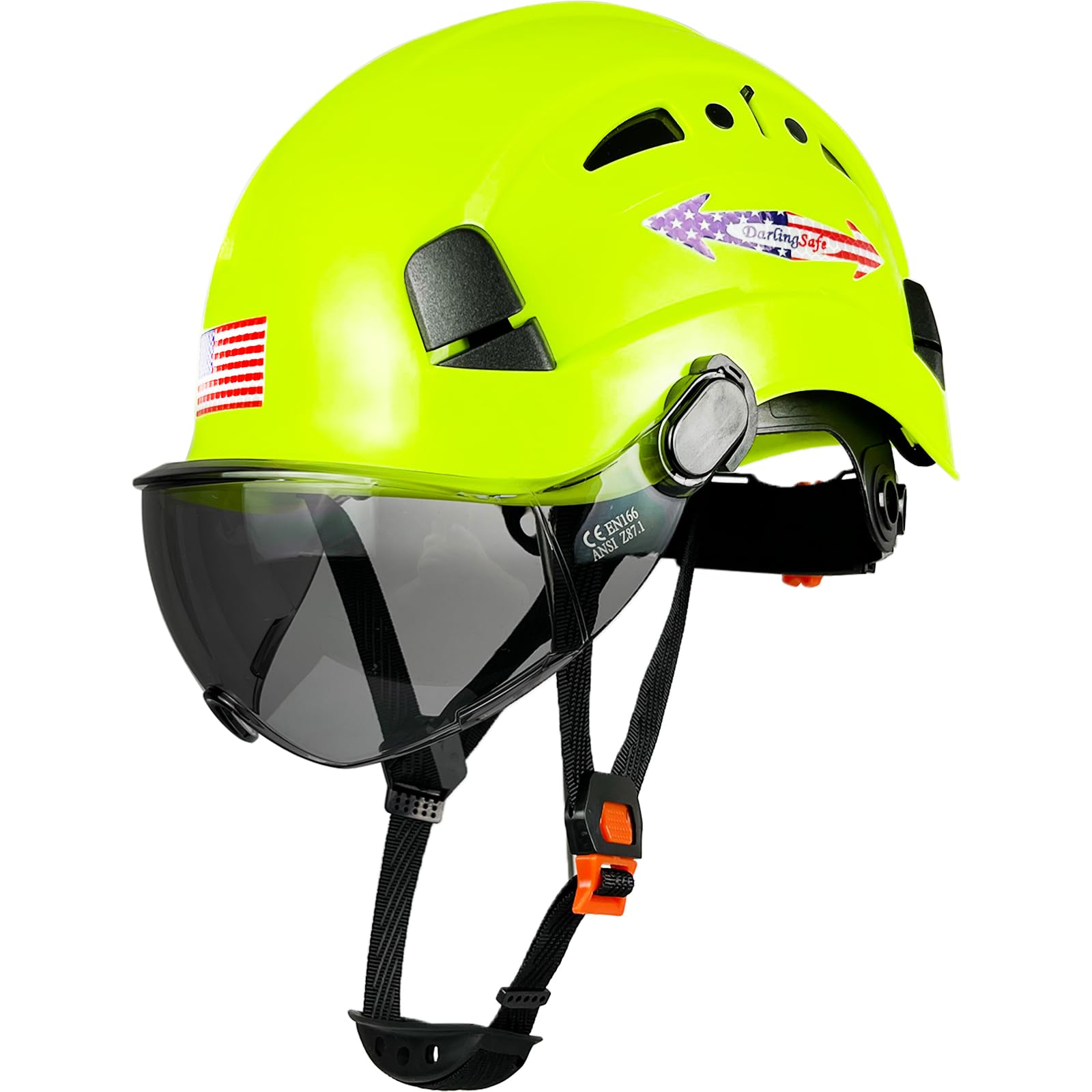 Construction Safety Helmet with Visor Hard Hat Adjustable Ventilation Hardhats Visor Industrial Work Head Protection for Men Approved ANSI/ISEA Z89.1 Type 1