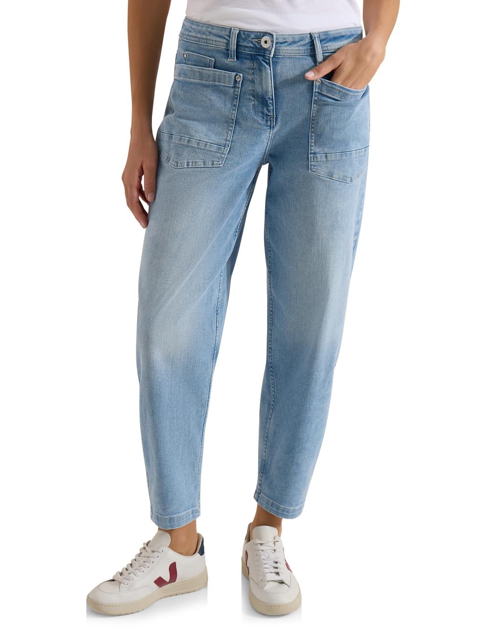 Cecil Damen Barrel Leg Jeans mit aufgesetzten Taschen 3819097