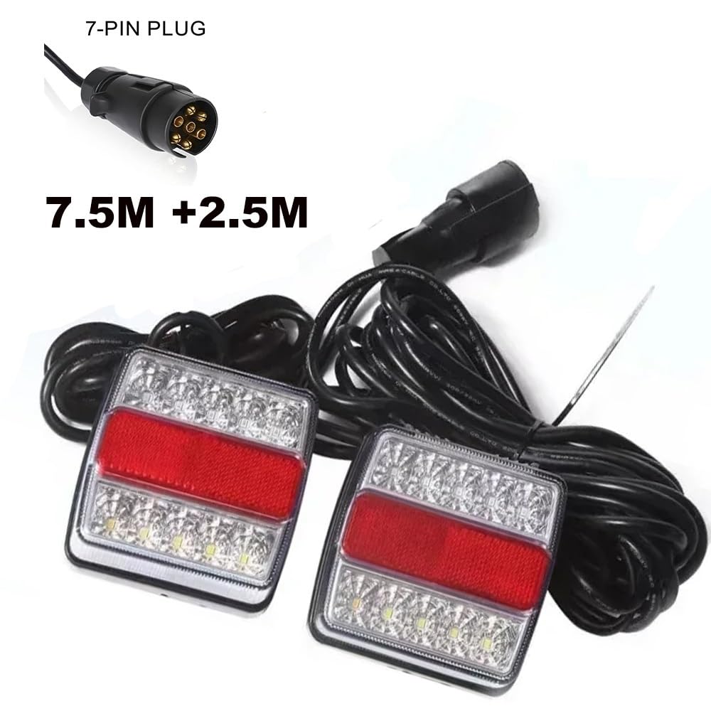 1 zestaw 12 V tylne światło holownicze 16 przyczepy kabel 7,5 m + 2, 7-pinowy hamulec Stop lampa tablicy rejestracyjnej reflektor wodoodporny