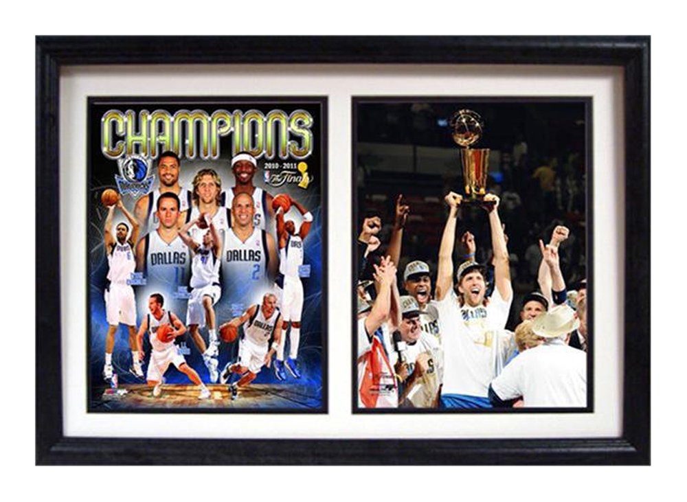 Encore Select 122-07 NBA Dallas Mavericks Double Frame 2011 NBA Champion Dirk Nowitzki Print, 12-Inch by 18-Inch