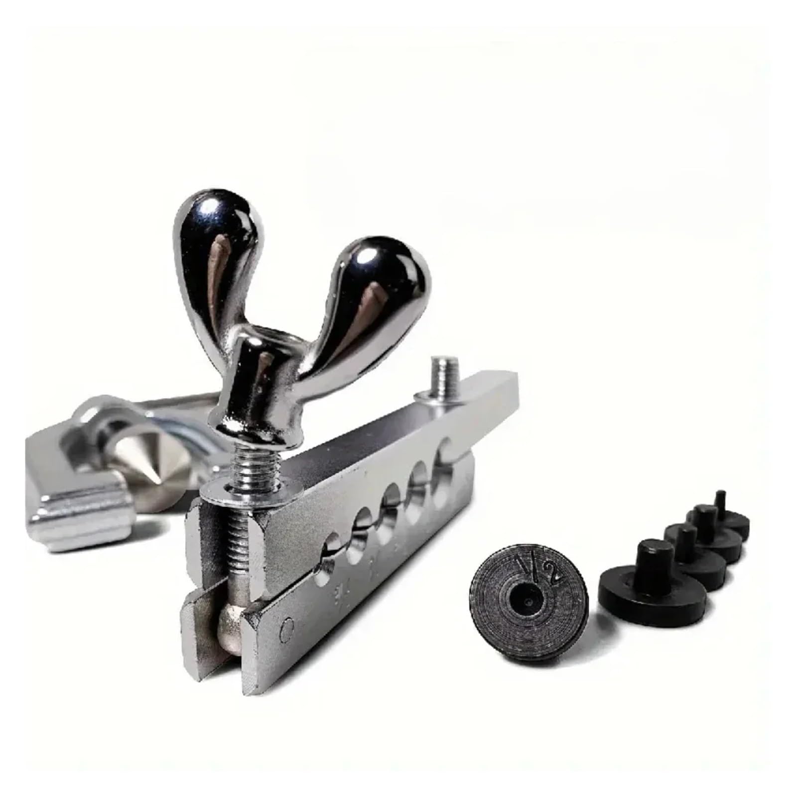 Kit de herramientas for abocardar tubos de cobre con expansor de 45 grados y adaptadores for escariar tubos. Para cobre, aluminio y otros metales blandos(Metric)