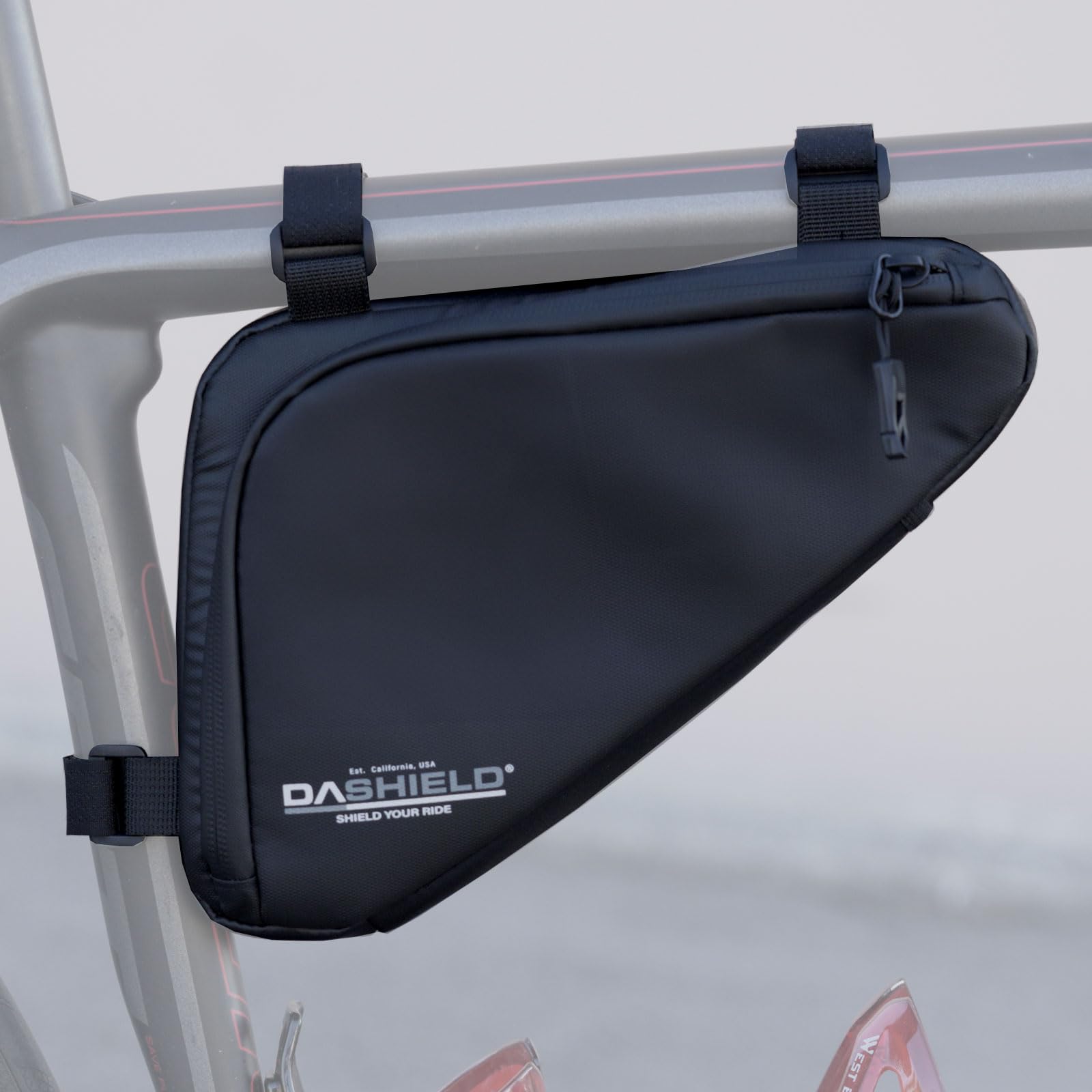 DASHIELD Bike Frame Bag Waterproof Bicycle Triangle Pouch, Storage Bag Strap-On, Mountain Road Bike MTB Cycling Bike Acessories, 2L