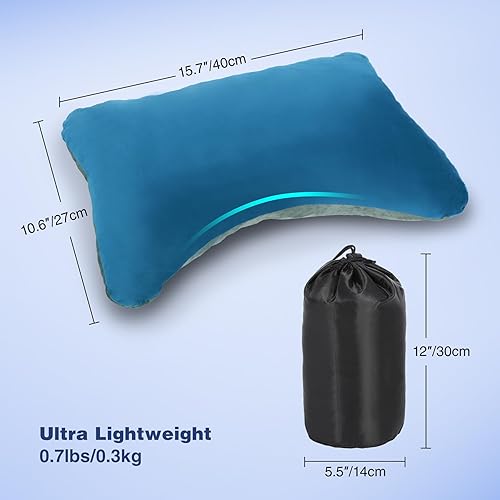 Vista 21 de REDCAMP Almohada pequeña de camping ligera y comprimible, 2 almohadas de viaje de franela con funda de almohada extraíble Paquete de 2 unidades más