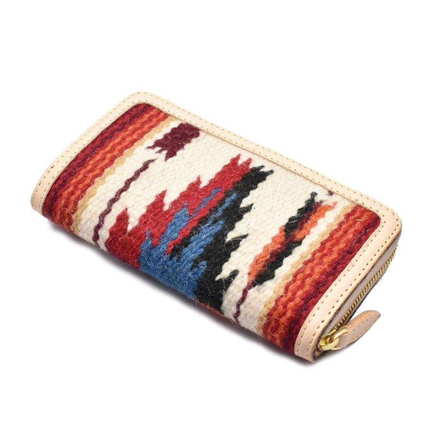 【美品】オールドポイント　チマヨ柄ラウンドファスナーロングウォレット　オルテガ Amazon.co.jp: OLD POINT オールドポイント 財布 El Paso エルパソ社製