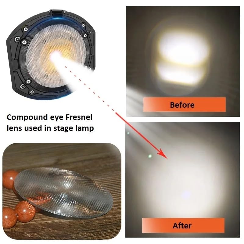 Lentille de Fresnel à œil composé diamètre 60mm-150mm, lentille condensateur en matériau Acrylique for améliorer l'efficacité Lumineuse, Volant(150mm F120mm)
