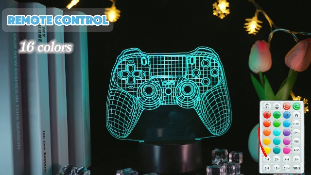 Amazon.com: POSSHE Gamepad 3D Lamp, Game Console Night Light for