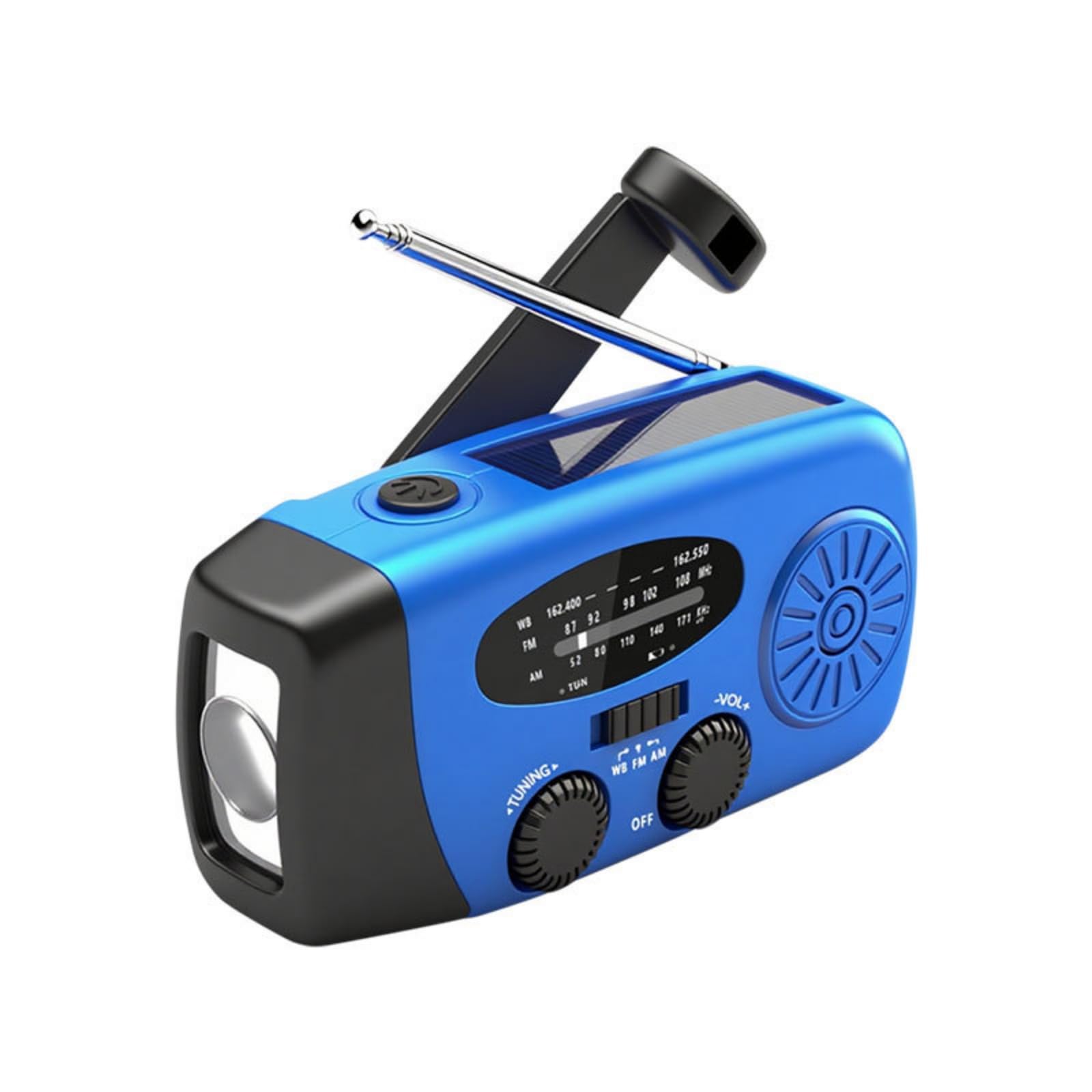 MYADDICTION Solar Hand Crank Radio Multi-Band Reception Solar Emergency Radio Phone Charger for Preppers, Survivalists, Disaster, Outdoor, Blue, EU 2000mah-image-21