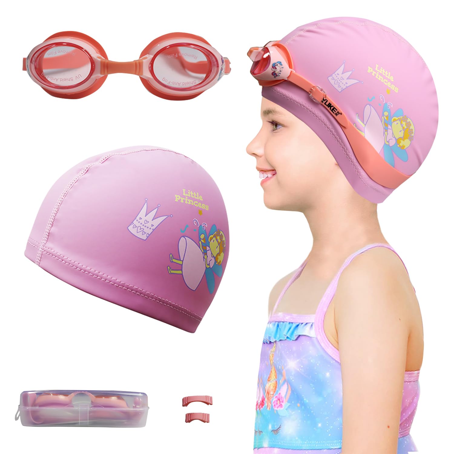 crazy bean Gafas de Natación Niños Set Gafas Piscina Niños Protección UV Gafas de Natación de Silicona Antivaho Gafas Buceo Niños