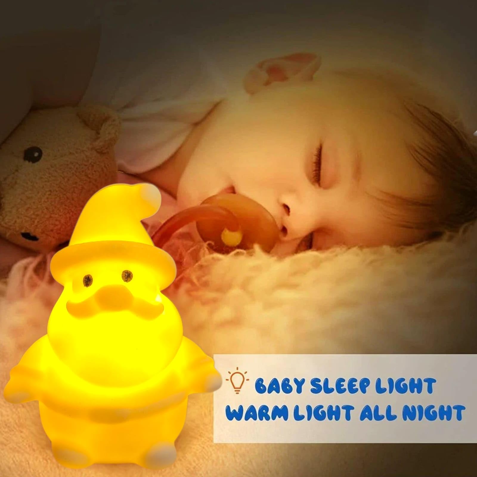 AMANVAN Cute Small Santa Claus LED Night Lamp for Kids Desk Lamp Home Decor for Christmas, Nursery Bedside Nightlight for Baby, Toddler, Boys & Girls, Secret Santa Gift for Kids, (1 Pcs) 1