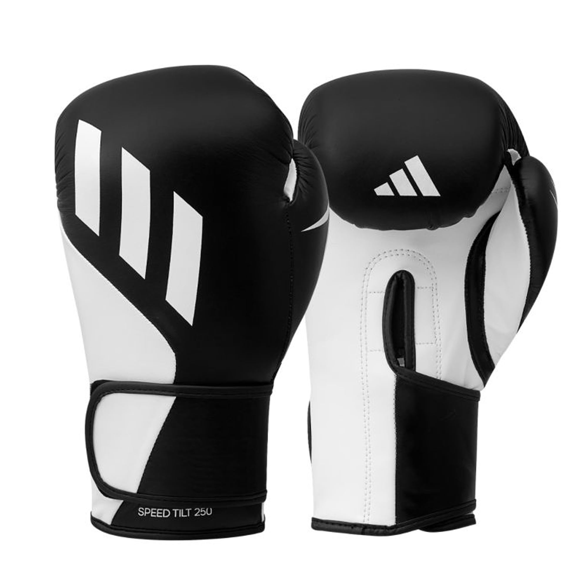 adidas Speed Tilt 250 Boxing Gloves with Innovative TILT Technology, Black/White, 12 oz