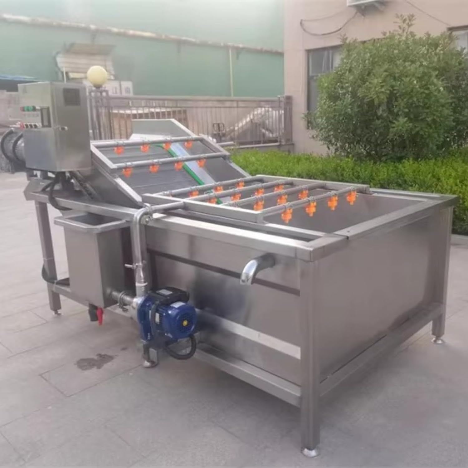 Commercial Root Vegetable Bubble Washer, Potato Carrot Cleaning Machine - High-Efficiency Fruit VegetableWasher, Ideal for Small Root Crop Farm, Catering Business