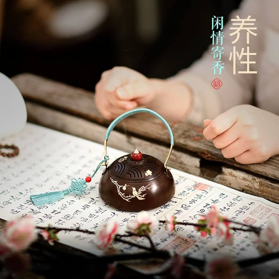 仿古苏工铜创意暖手炉纯铜打篆空熏檀家用室内取暖手提炉/51