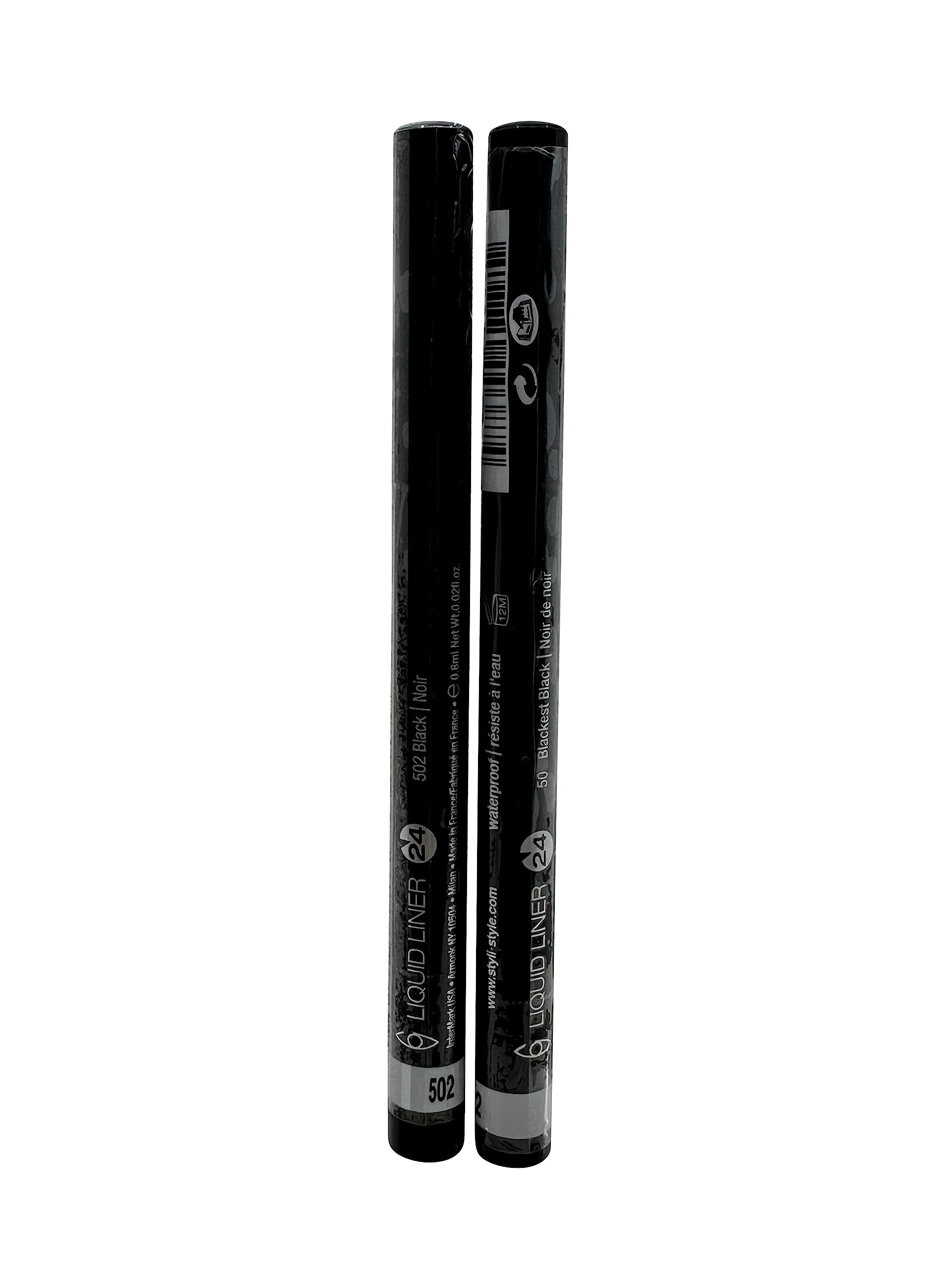 Styli StyleLiquid Liner 502 Blackest Black Waterproof 0.02 OZ Set of 2