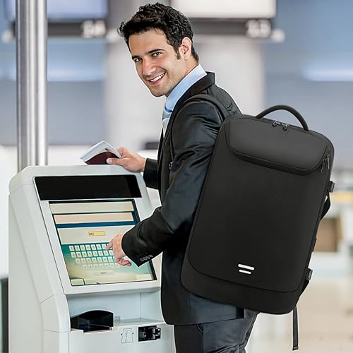Miniatura 6 de TANGCORLE Mochila de transporte de viaje, expandible de 45 litros para aprobación de vuelo, mochilas resistentes al agua para laptop de 17.3