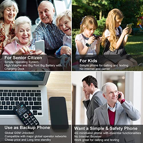 Easyfone Prime-A6 4G Mobiltelefon Seniorenhandy ohne Vertrag, Tastenhandy mit Notruftaste,...