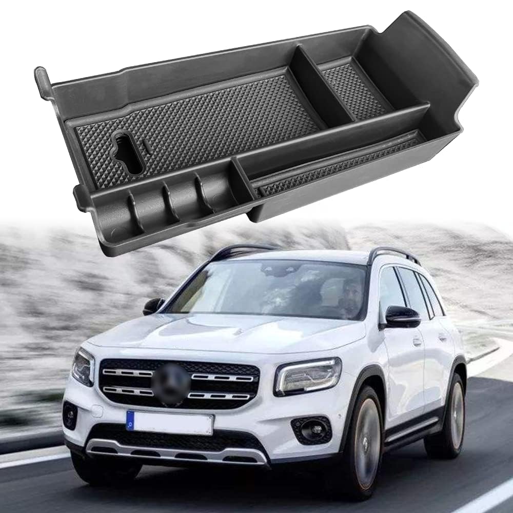 SPELAB Compatible with Benz Center Console Organizer Tray Armrest Secondary Storage Box Center Console Insert Compatible with Benz A Class 2019-2021 CLA GLB 2020-2022 GLA 2021 2022