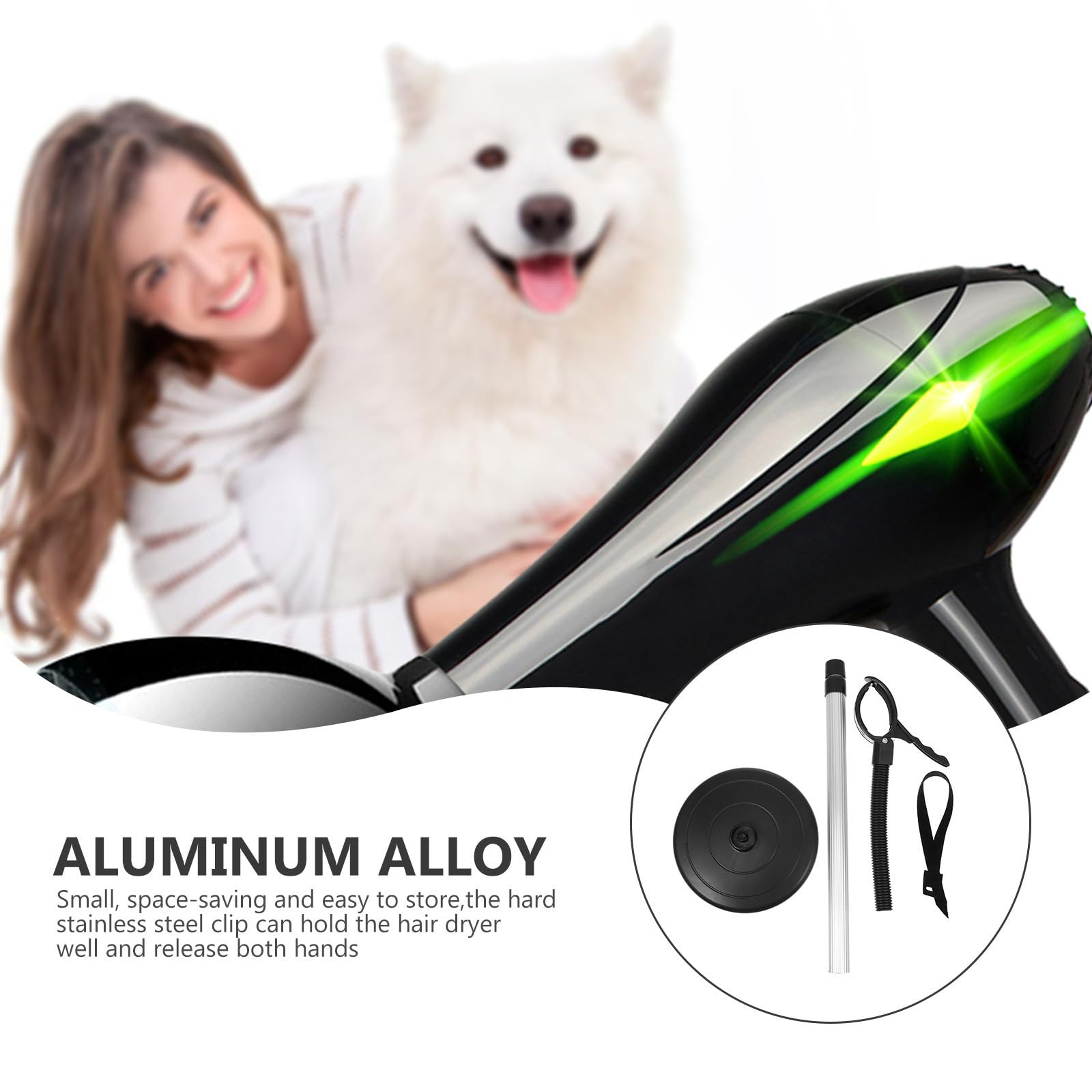 Haartrocknerständer Schwarz aus Aluminiumlegierung für