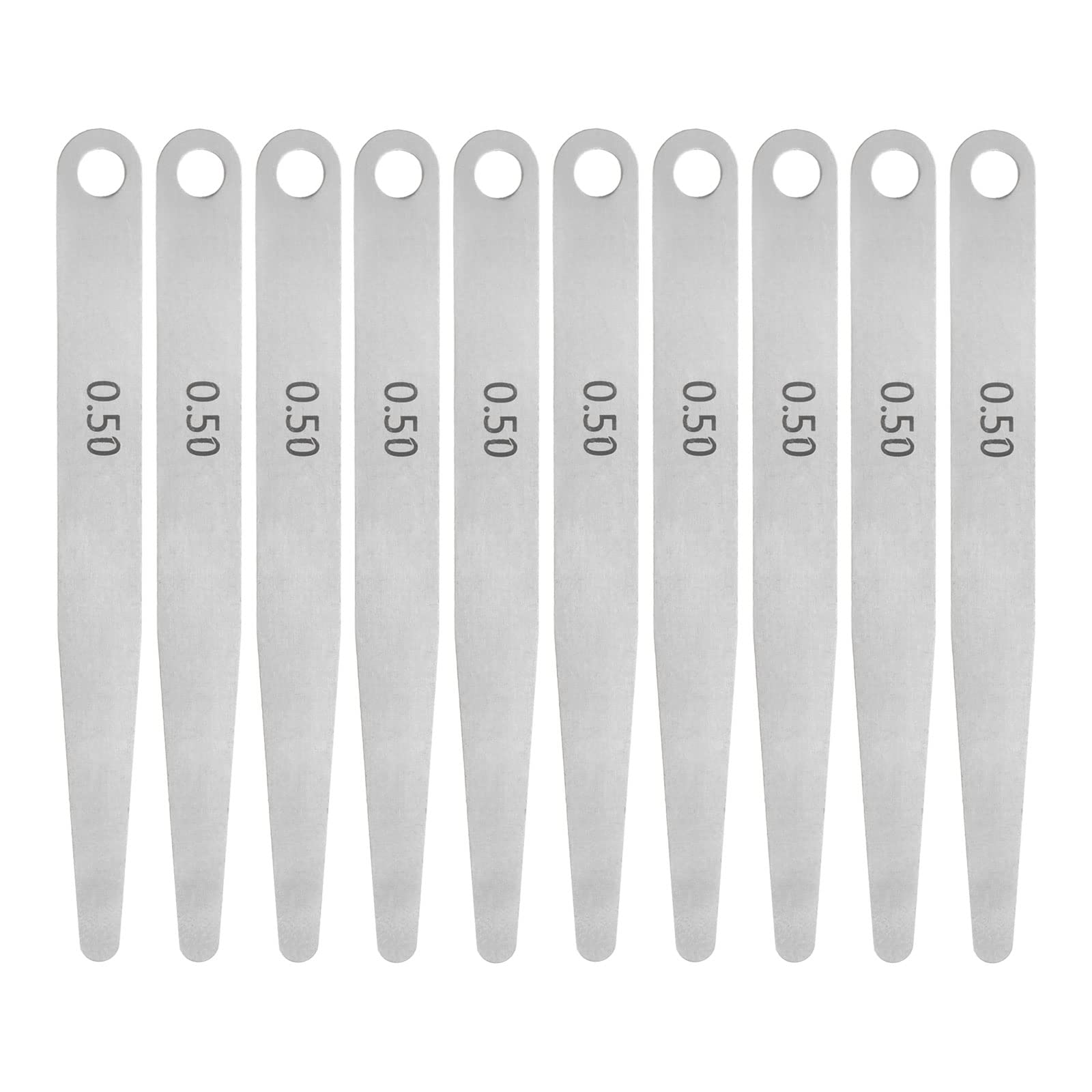 sourcing map 10pcs Feeler Gauge 0.5mm Thickness Gauge 65MN Steel Metric Gap Measuring Tool, Single Blade